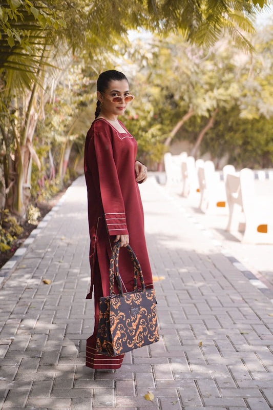 Luxury Flame Textured Handbag