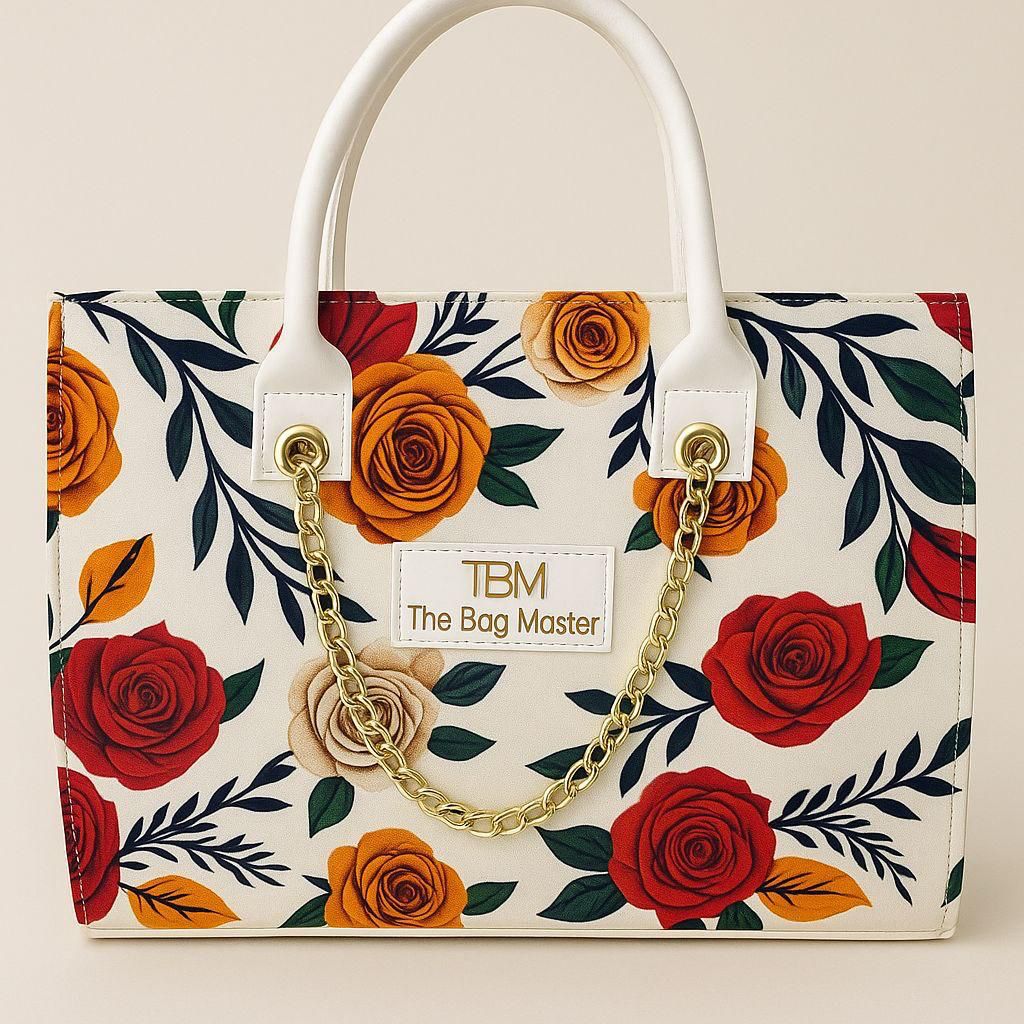Flower Printed Totte Bag
