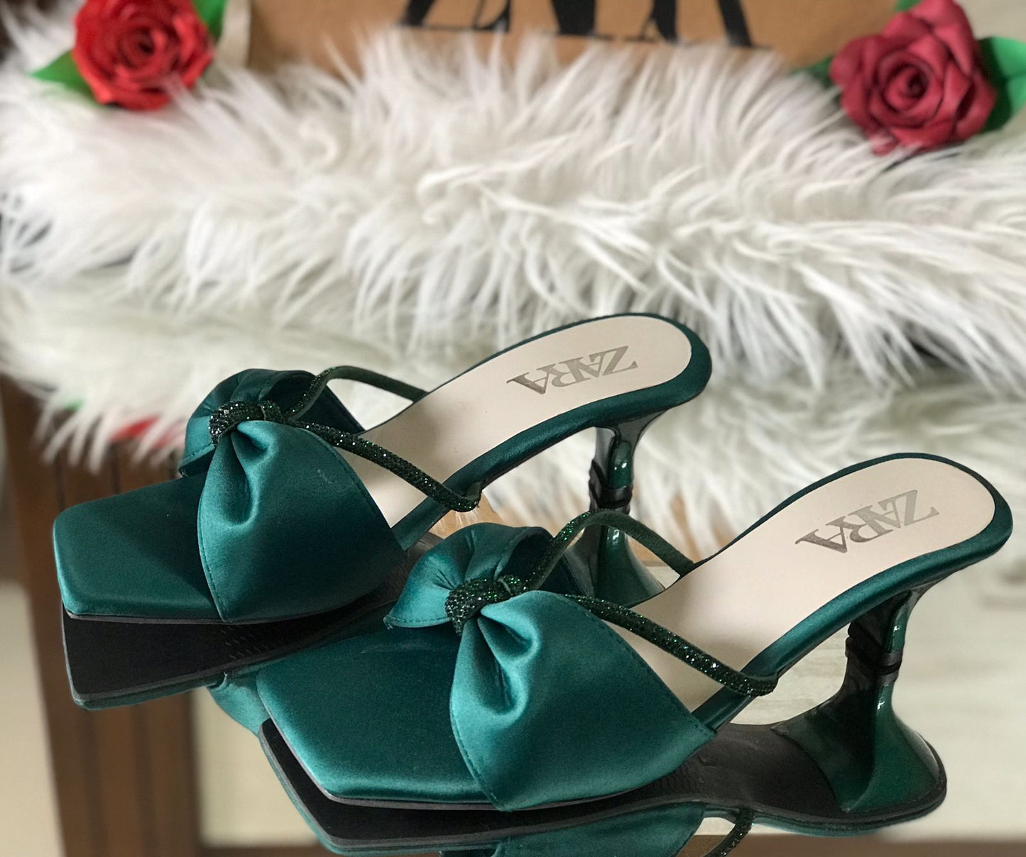 ZARA Women’s Elegant Bow Knot Satin High Heel Sandals