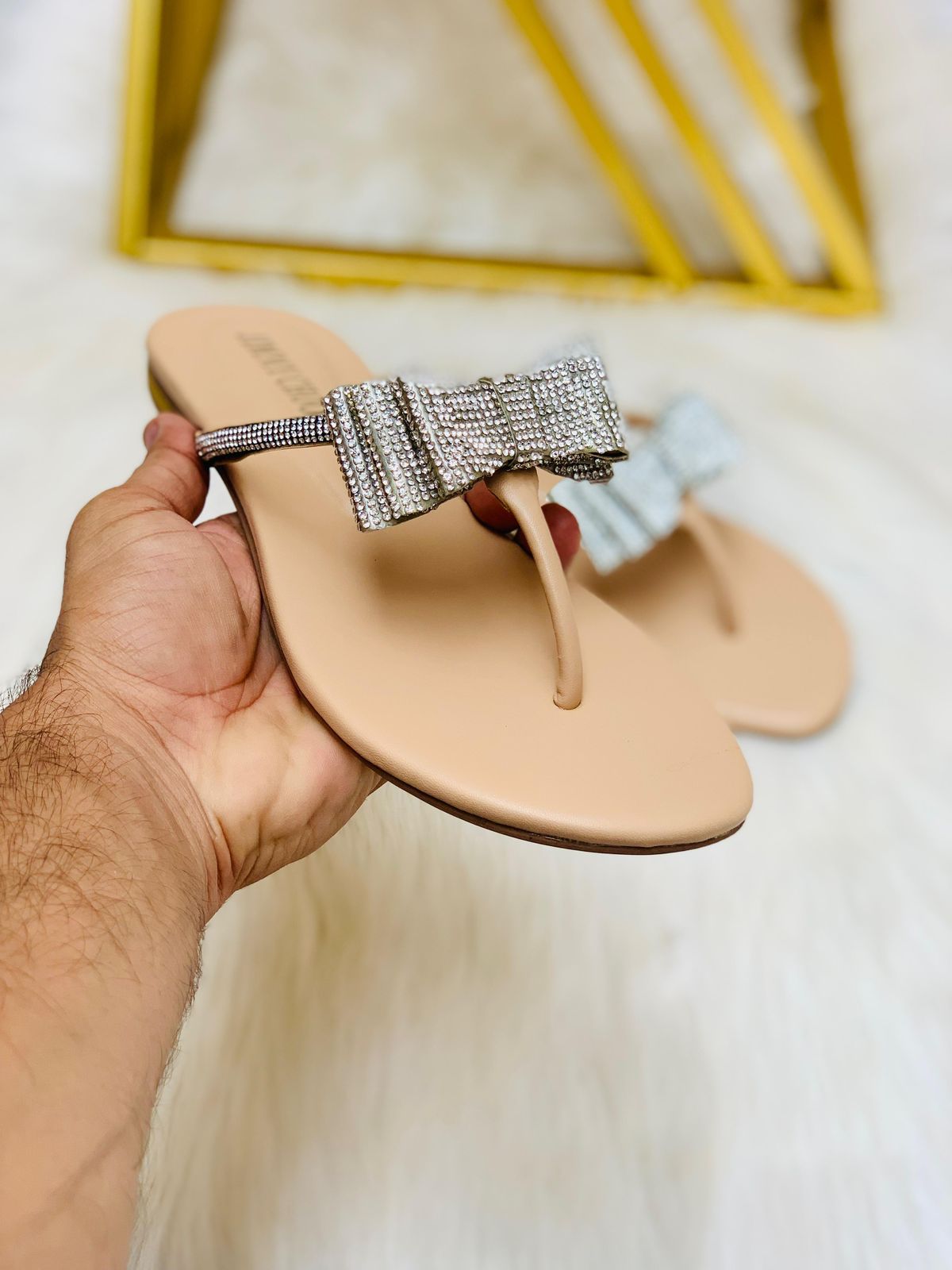 Jimmy Choo Tie Flat Slipper With Brand Box