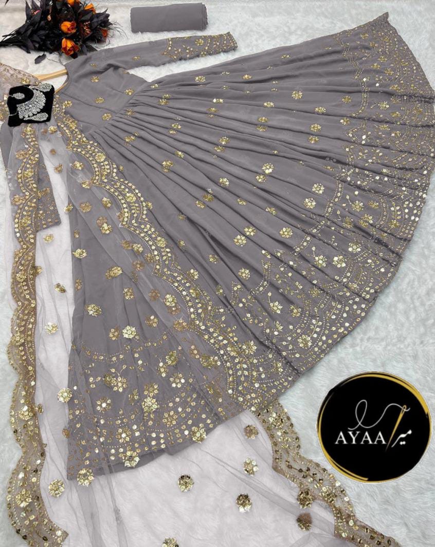 Border Ring Polka Embroidery Maxi