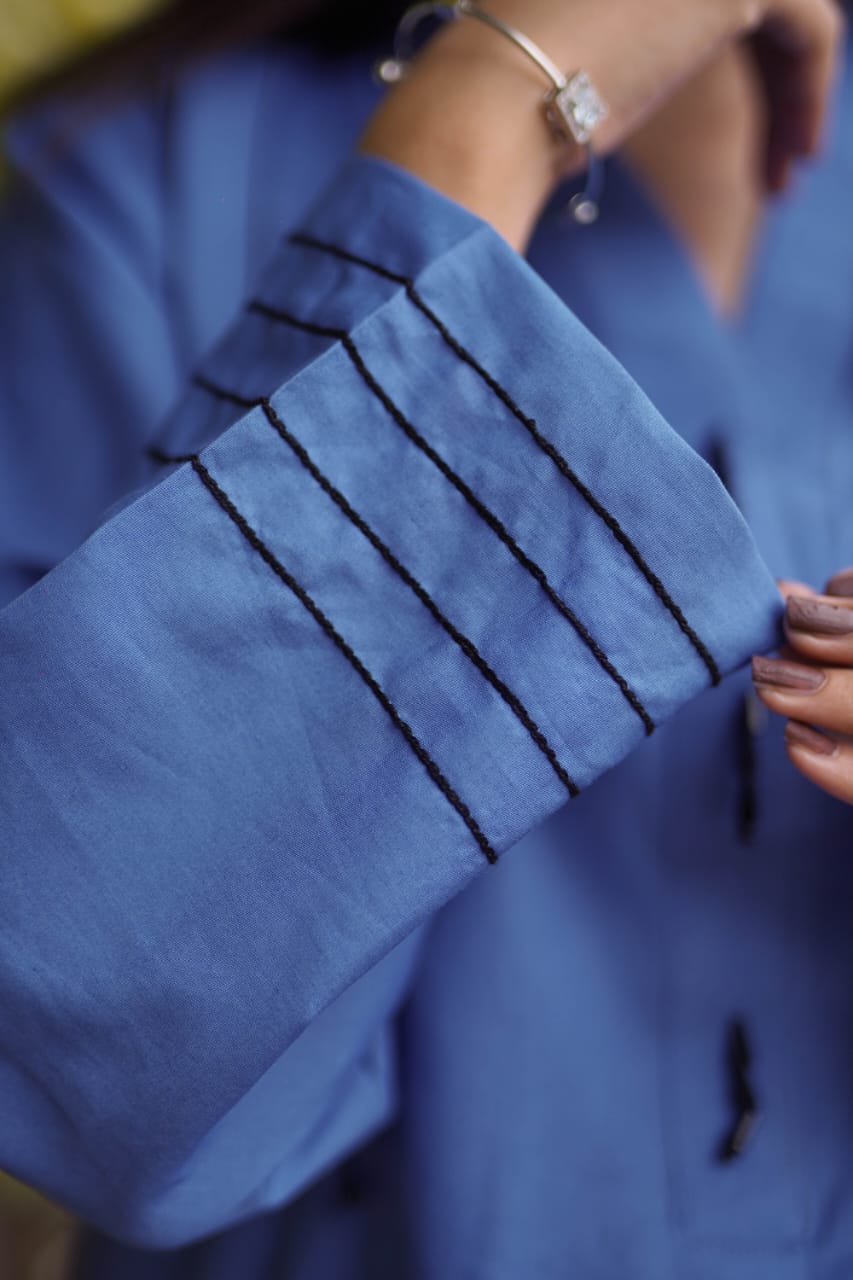 Ayaameer Blue Aura Stitched 2-Piece Suit