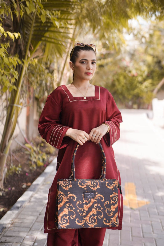 Luxury Flame Textured Handbag