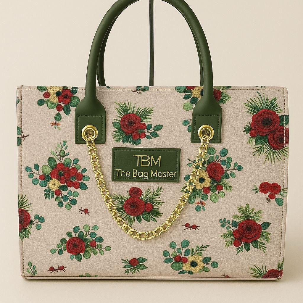 Flower Printed Totte Bag