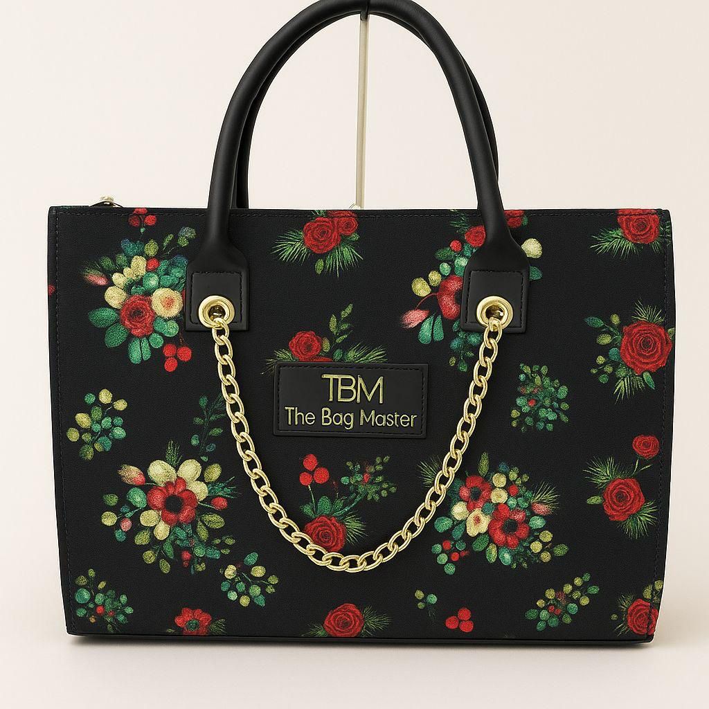 Flower Printed Totte Bag