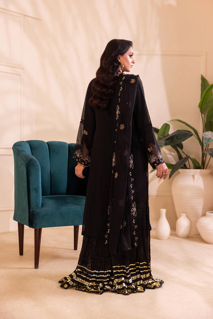 CHIFFON 3 PIECE COTTON SILK INNER ROWSILK PLAZO - AR1006