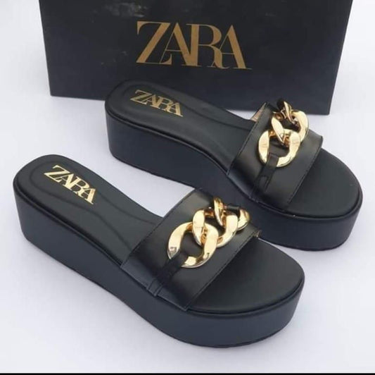 ZARA Chain Wage Slipers With Brand Box