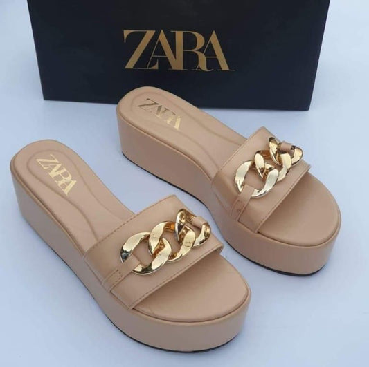ZARA Chain Wage Slipers With Brand Box
