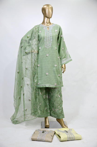 3Pcs suit embroidery chiffon dupatta ✨